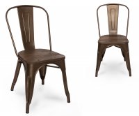 "Virginia" Old Style Metal Chair - Wood seat