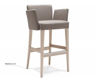 "Noblesse" Padded Wood Stool with armrests.